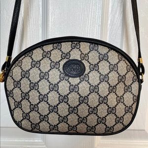 Authentic Gucci Navy Leather with Canvas